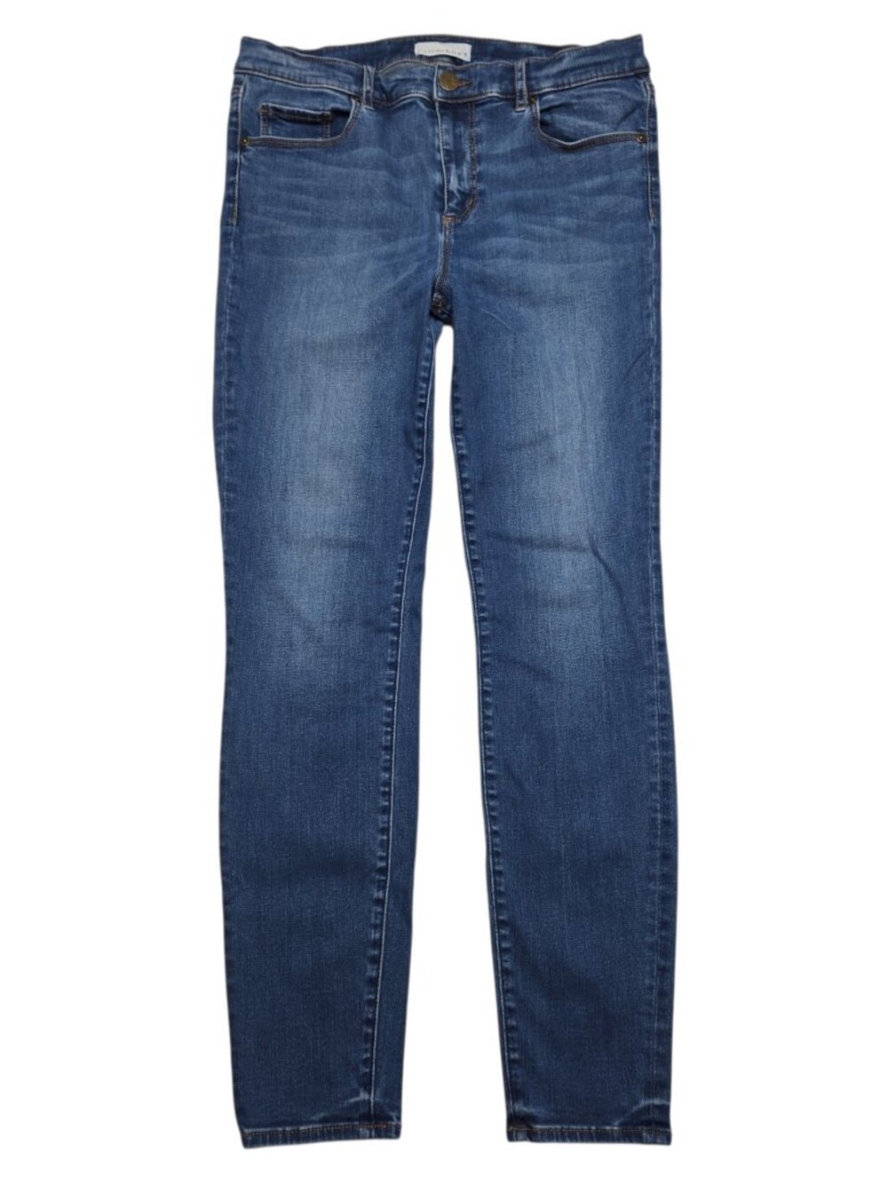 Loft Skinny Jeans Womens 12 Regular Blue Dark Wash Mid‎ Rise Stretch Denim